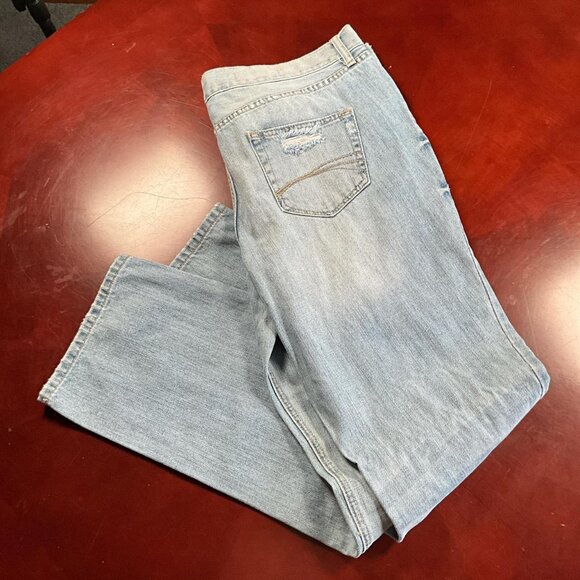 Y2K Womens Decree Ripped Boyfriend Light Wash Distressed Denim Jeans (Size 17) - Picture 2 of 8